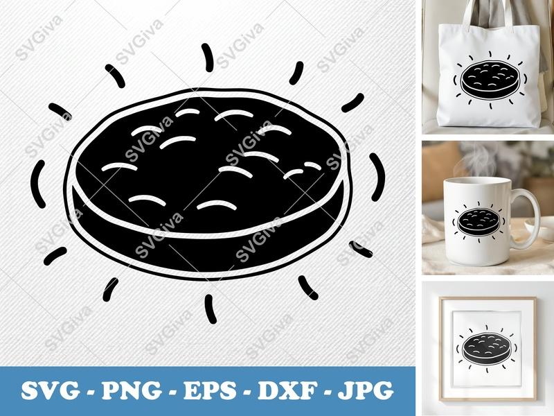 Hash Browns SVG | Modern Breakfast Food Cut File | Crispy Hashbrowns PNG EPS DXF for Cricut, Silhouette