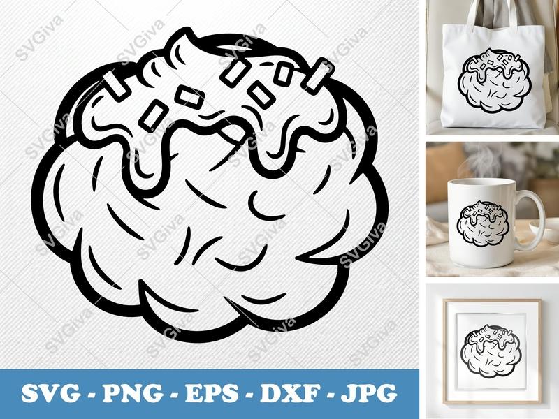 Hash Browns SVG | Modern Breakfast Food Cut File, Fried Potato PNG EPS DXF for Cricut & Silhouette