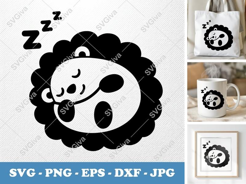 Hedgehog Sleeping SVG | Puffy Pillow-Soft Design | PNG DXF EPS | Cricut Silhouette File