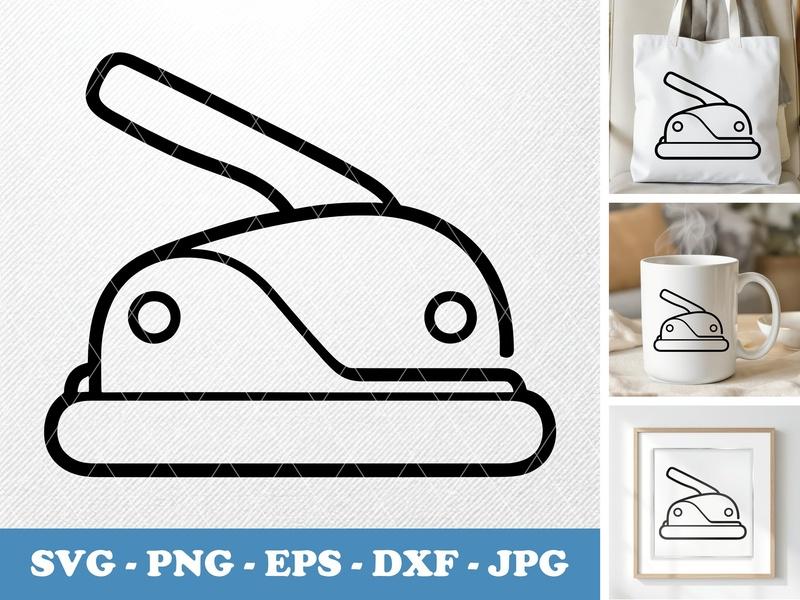 Hole Punch in side view profile SVG | Rounded Body Outline, Two Holes | PNG EPS DXF for Cricut Silhouette