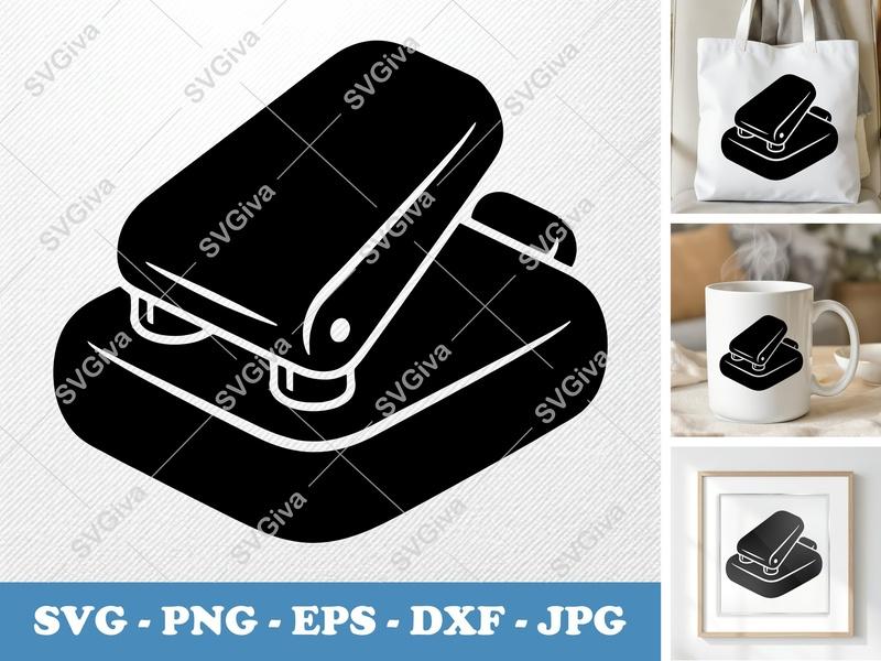 Hole Punch SVG, Modern Line Art PNG EPS DXF, Cricut Silhouette Cut File, Stationery Clipart, School Office Supply