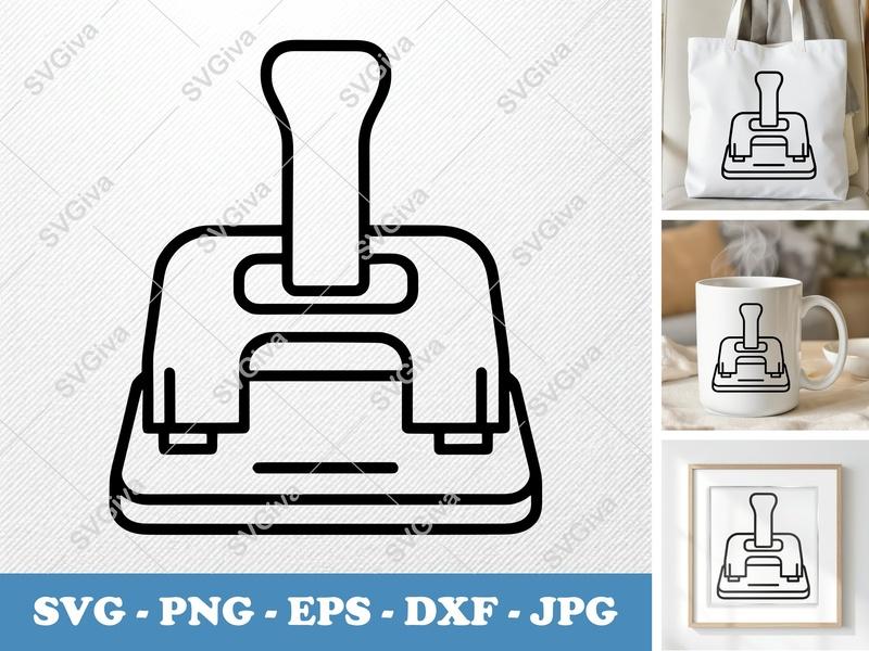 Hole Punch SVG, Modern Outline Clip Art, Stationery Digital Download for Cricut | Silhouette, PNG EPS DXF Vector
