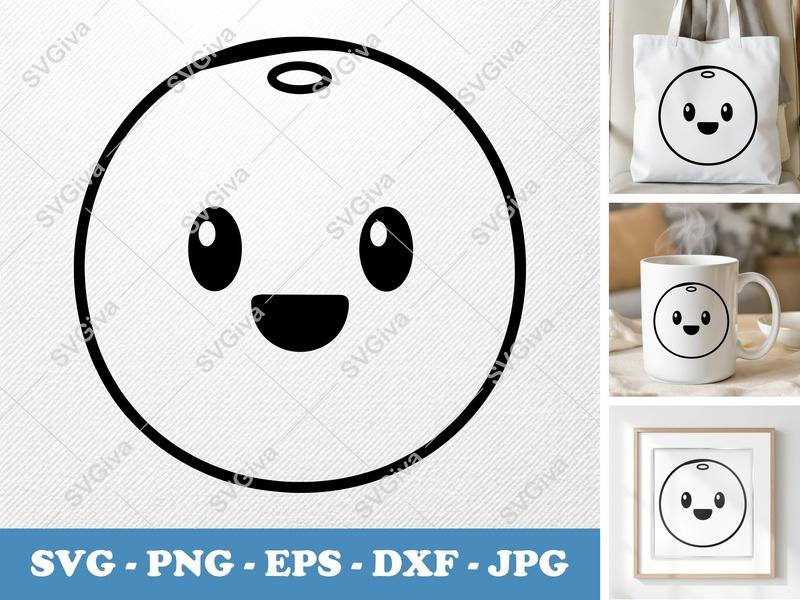 Honeydew Kawaii Face SVG | Cute Melon Clipart PNG EPS DXF | Cricut & Silhouette Cut File | Modern Fruit Vector