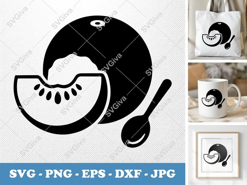 Honeydew Partially Eaten SVG Puffy Inflated Shapes | PNG DXF EPS | Cricut Silhouette File
