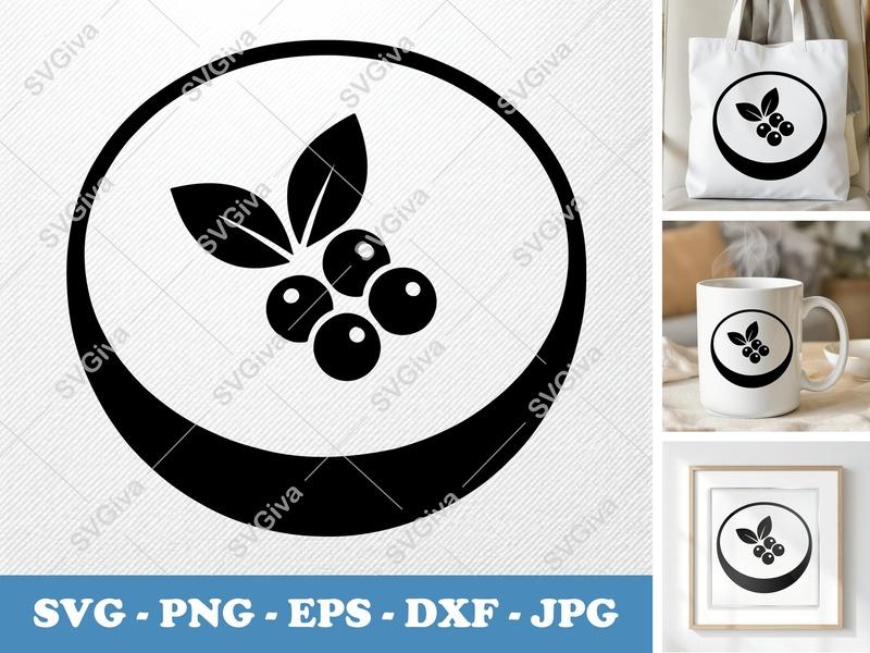 Honeydew SVG Icon | Modern Fruit Berry Leaf Design | PNG EPS DXF for Cricut Silhouette