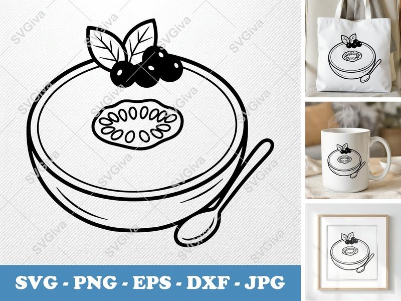 Honeydew with Garnish SVG | Puffy, Pillow-Soft Shapes | PNG DXF EPS | Cricut Silhouette File