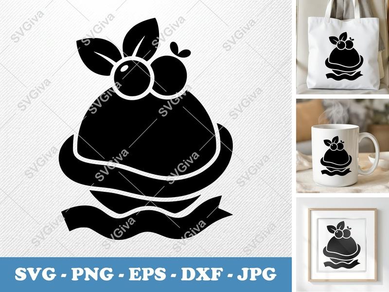 Honeydew with Garnish SVG | Puffy Soft Forms | PNG DXF EPS | Cricut Silhouette File