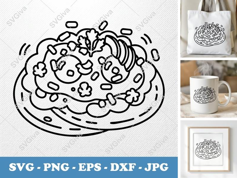 Huevos Rancheros SVG | Modern Breakfast Food Clipart | Mexican Dish PNG EPS DXF for Cricut & Silhouette