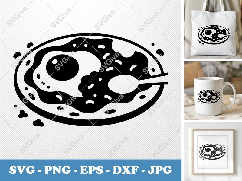 Huevos Rancheros SVG | Partially Eaten Rounded Friendly Design | PNG DXF EPS for Cricut Silhouette
