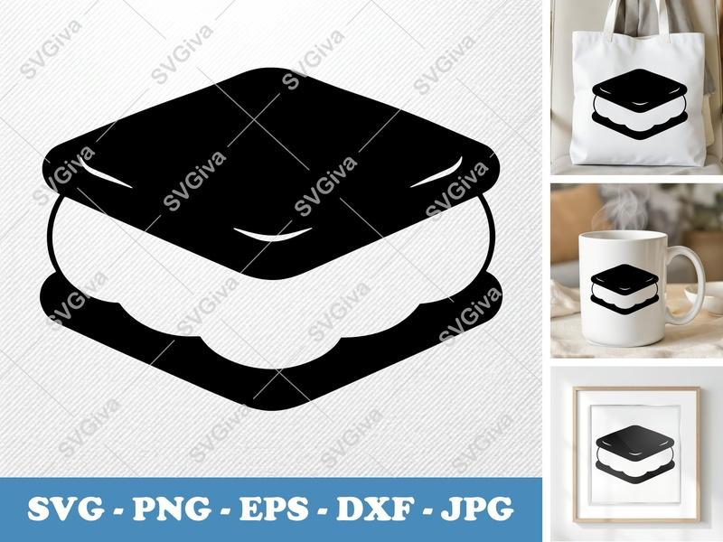 Ice Cream Sandwich SVG, Puffy Pillow-Soft Forms, PNG DXF EPS, Cricut Silhouette Cut File