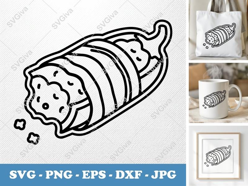Jalapeño Poppers Partially Eaten SVG | Outline Art, Basic Shapes | PNG DXF EPS Files for Cricut & Silhouette