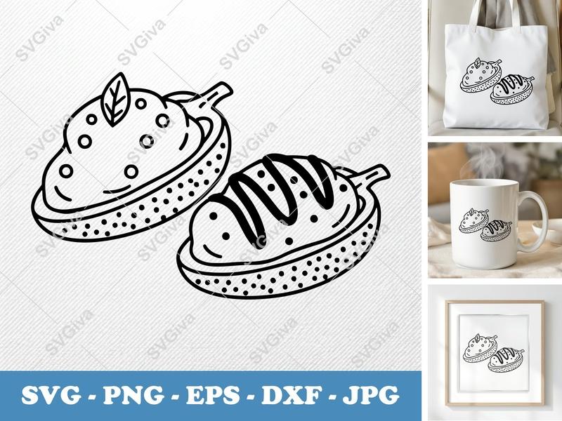 Jalapeño Poppers SVG | Friendly Bean-Shaped Cut File with Garnish | PNG DXF EPS | Cricut Silhouette