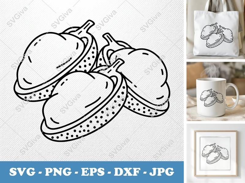 Jalapeño Poppers SVG | Modern Clean Line Art, Food Outline Cut File | PNG EPS DXF for Cricut Silhouette