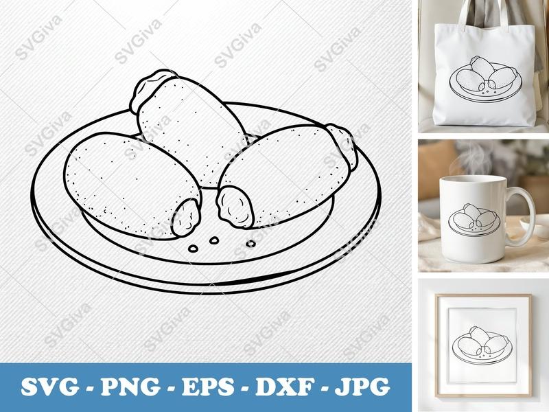 Jalapeño Poppers SVG | Rounded Friendly Bean-Shaped Cut File | PNG DXF EPS | Cricut Silhouette Kitchen Decor