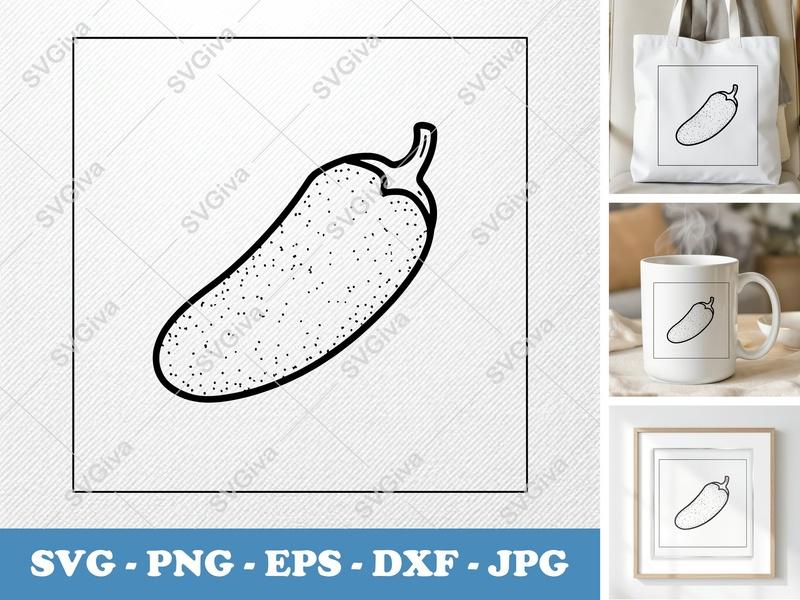 Jalapeño Poppers SVG | Simple Minimalist Character | Bold Contour, White Fill | PNG DXF EPS | Cricut Silhouette Kitchen Food