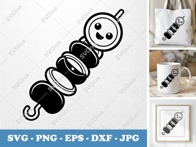 Kabobs SVG, Cute Skewer Cut File, Kawaii Food Design, PNG EPS DXF for Cricut & Silhouette, Grill BBQ Vector Art