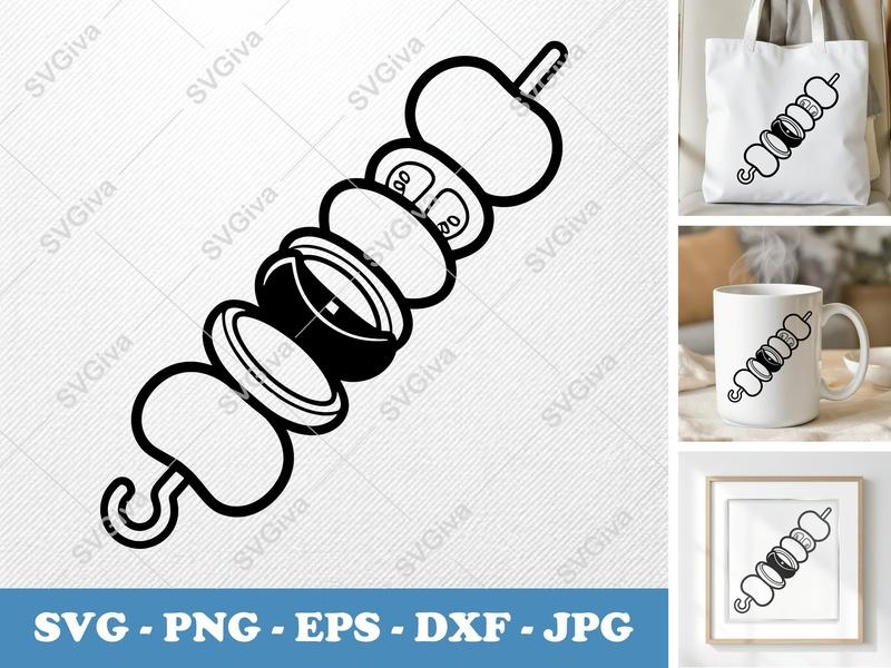 Kabobs SVG PNG DXF EPS | Food Skewer Cut File Cricut Silhouette