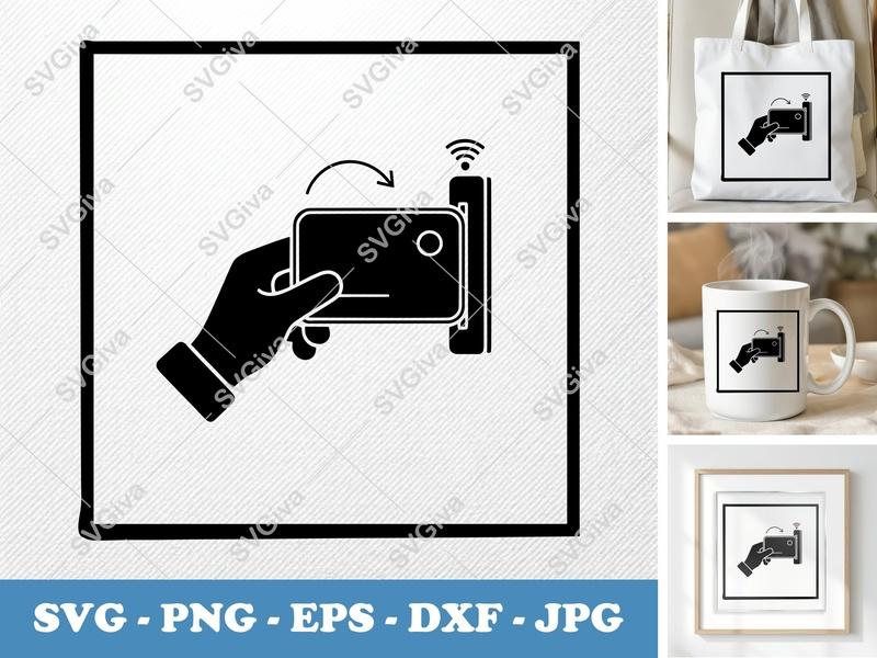 Keycard SVG, Access Card Swipe, Security Badge, Modern Icon | PNG EPS DXF | Cricut Silhouette Cut File