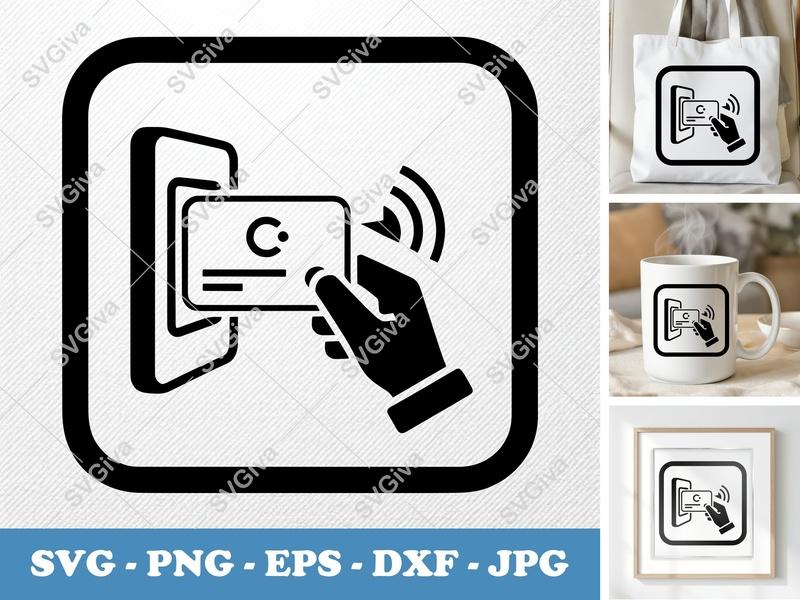 Keycard SVG, Contactless Access Scan, Modern Security Badge PNG EPS DXF | Cricut & Silhouette Cut File