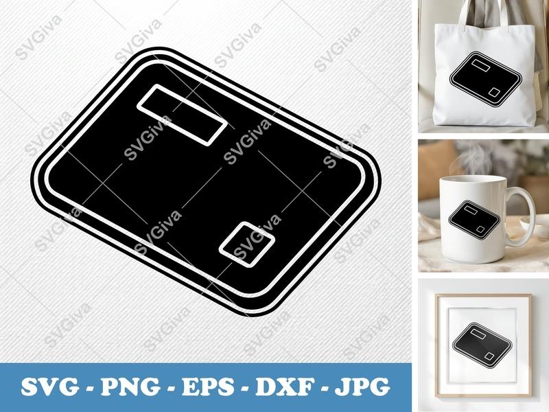 Keycard SVG, Modern Access Card Digital File | PNG, EPS, DXF for Cricut & Silhouette, Key Fob Clipart