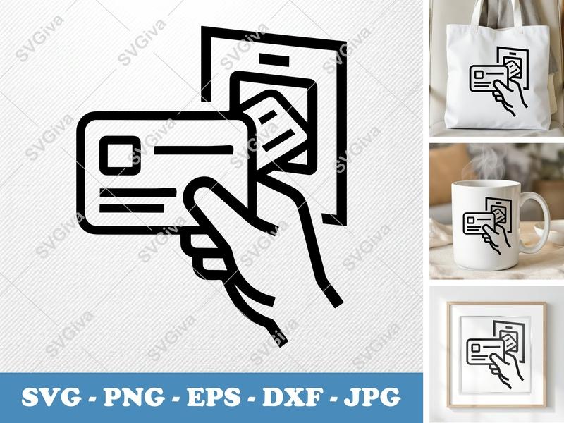 Keycard SVG, Modern Access Card Icon, Digital Download | PNG EPS DXF | Cricut & Silhouette Cut File
