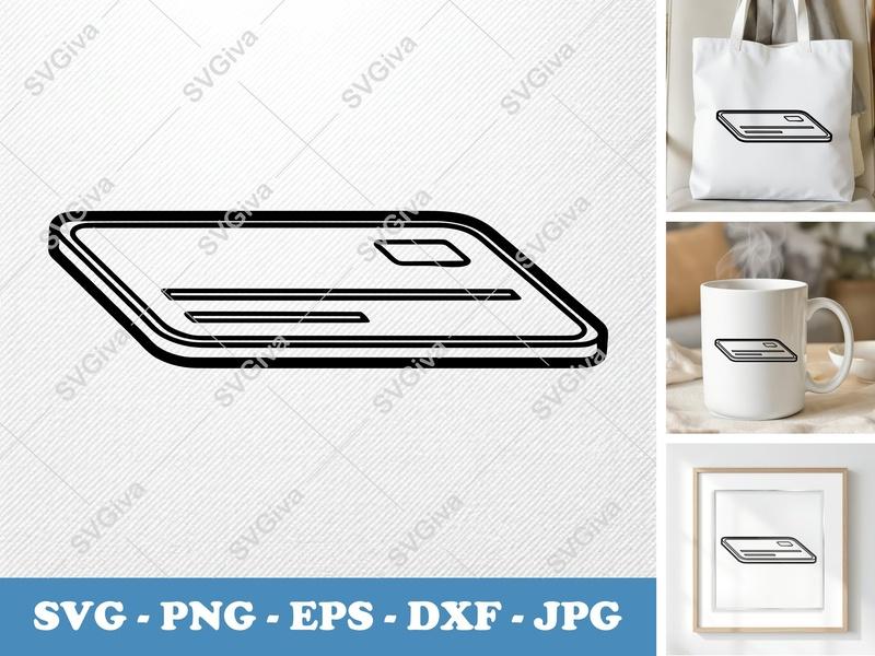 Keycard SVG | Modern Access Card | ID Badge | PNG EPS DXF for Cricut, Silhouette