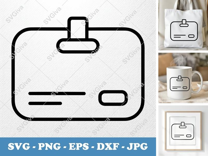 Keycard SVG, Modern Access Card PNG EPS DXF | Cricut & Silhouette Cut File, Badge Icon Vector
