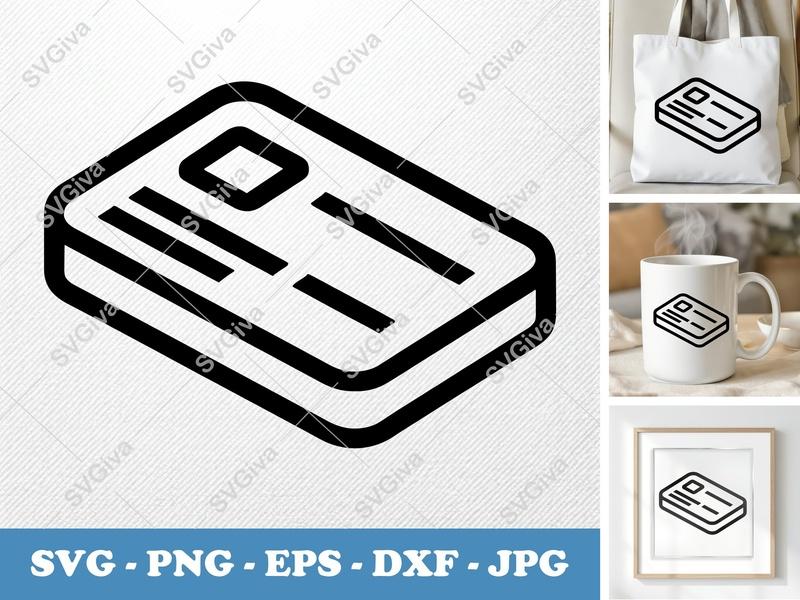 Keycard SVG, Modern Access Card PNG EPS DXF, Cricut & Silhouette Cut File, ID Badge Vector Clipart