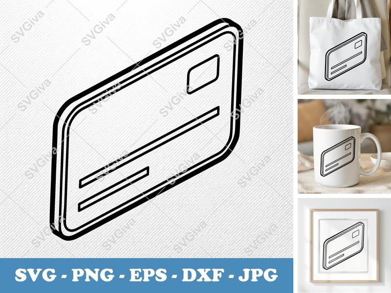 Keycard SVG, Modern Access Card PNG EPS DXF, Cricut Silhouette Cut File, Security Badge Vector