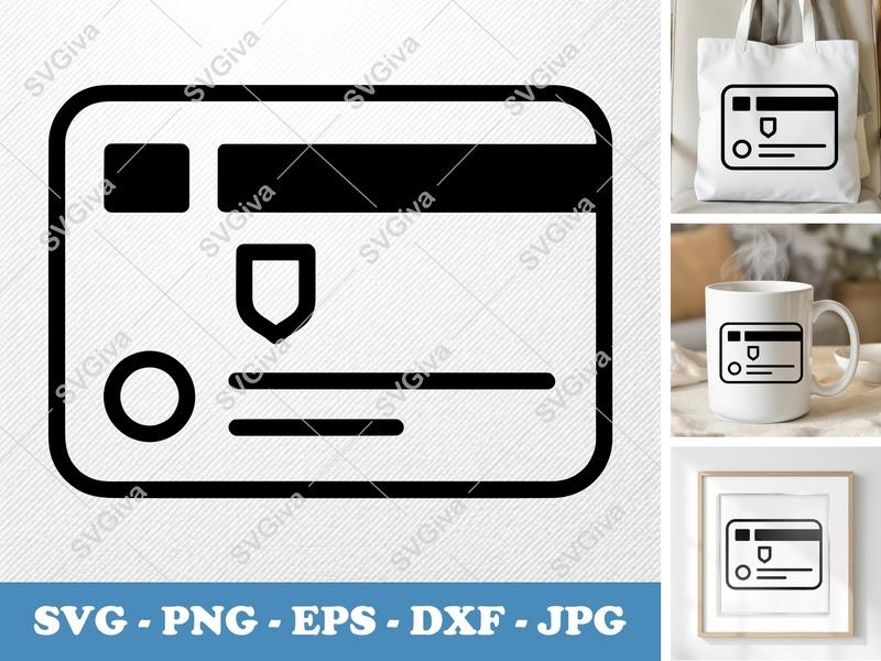 Keycard SVG, Modern Access Card PNG EPS DXF | Cricut, Silhouette Cut File | Simple ID Badge Vector Clipart