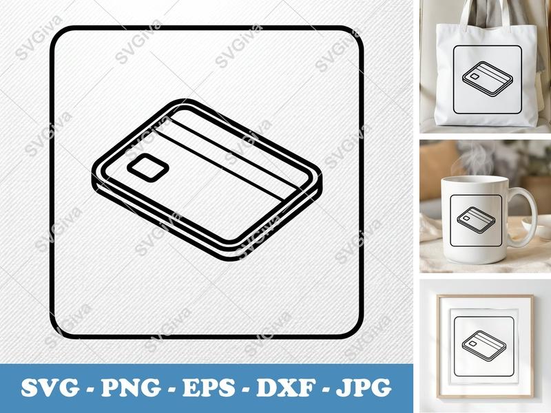 Keycard SVG, Modern Access Card PNG EPS DXF, Security ID Pass for Cricut, Silhouette Cut File