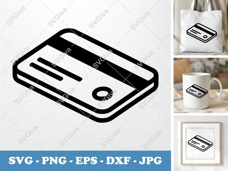 Keycard SVG, Modern Access Card, Swipe Card Icon, PNG, EPS, DXF for Cricut & Silhouette, ID Badge Cut File