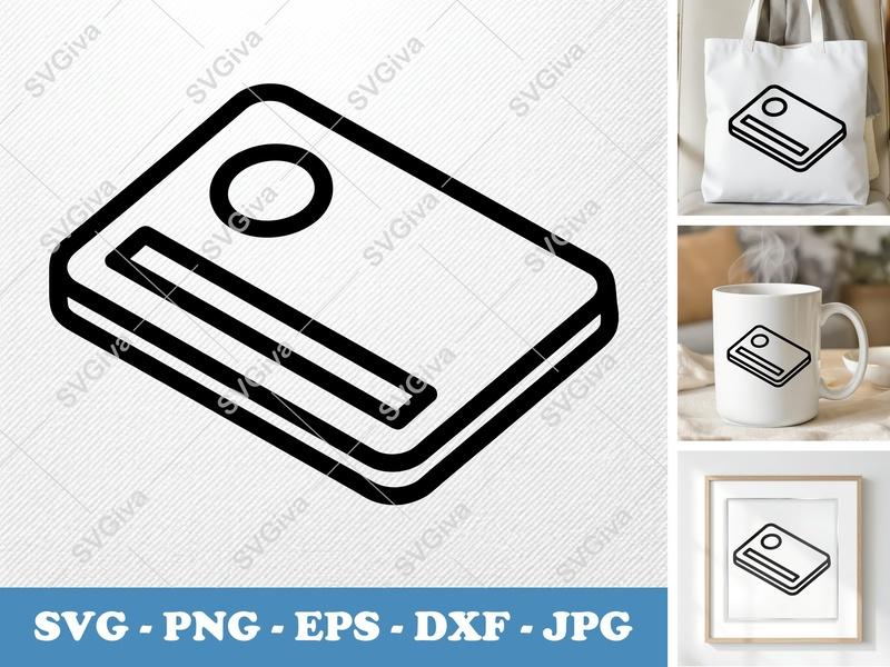 Keycard SVG | Modern Black Outline Icon, Clean Design | PNG EPS DXF for Cricut & Silhouette