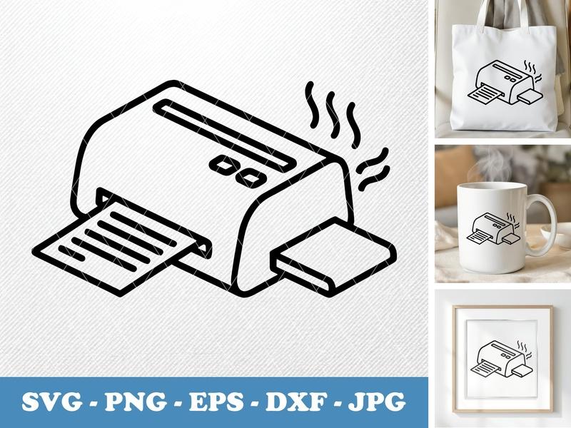 Laminator in active use | Rounded Body SVG, PNG, EPS, DXF Cut File for Cricut, Silhouette | Office Supplies Clipart