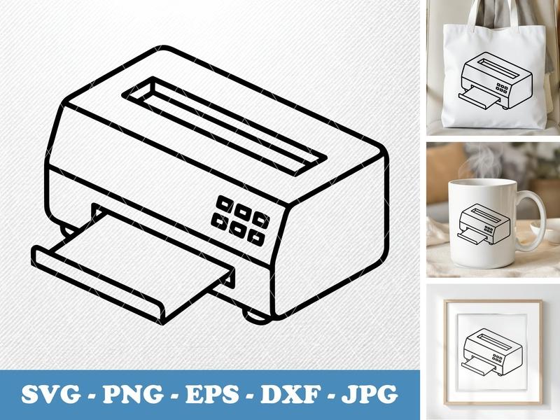 Laminator isometric angle SVG | Bold Line Art, White Fill | PNG EPS DXF for Cricut, Silhouette, Office Icon