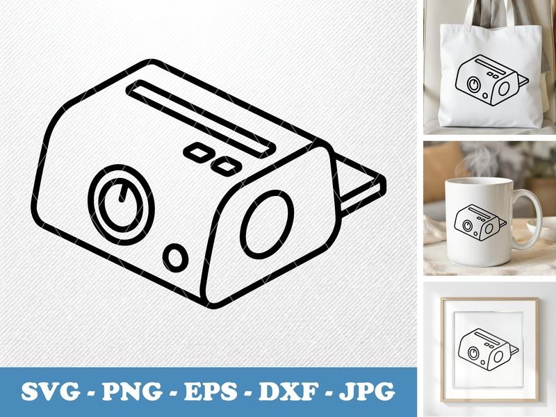 Laminator isometric angle SVG, Rounded Body, White Circle | PNG EPS DXF for Cricut, Silhouette | Office Icon Cut File