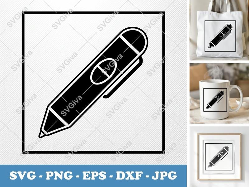 Laser Pointer in side view profile SVG, solid black fill, contour line, PNG EPS DXF for Cricut Silhouette