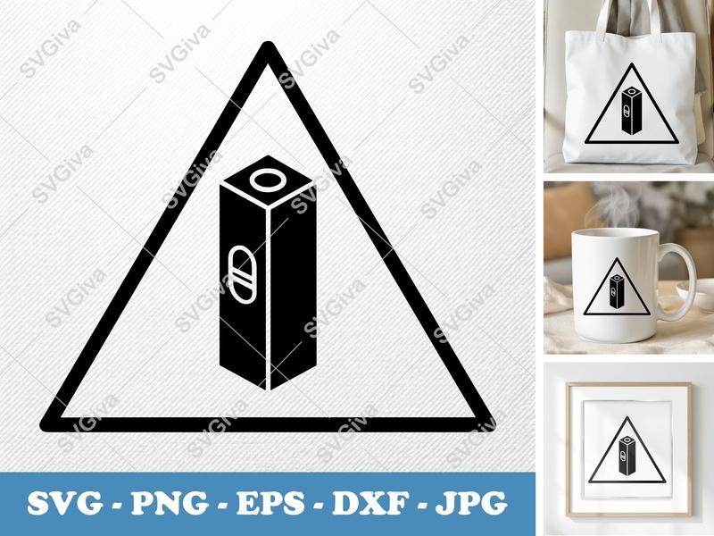 Laser Pointer isometric angle SVG, Minimalist Icon, Triangle Frame, PNG, EPS, DXF for Cricut & Silhouette