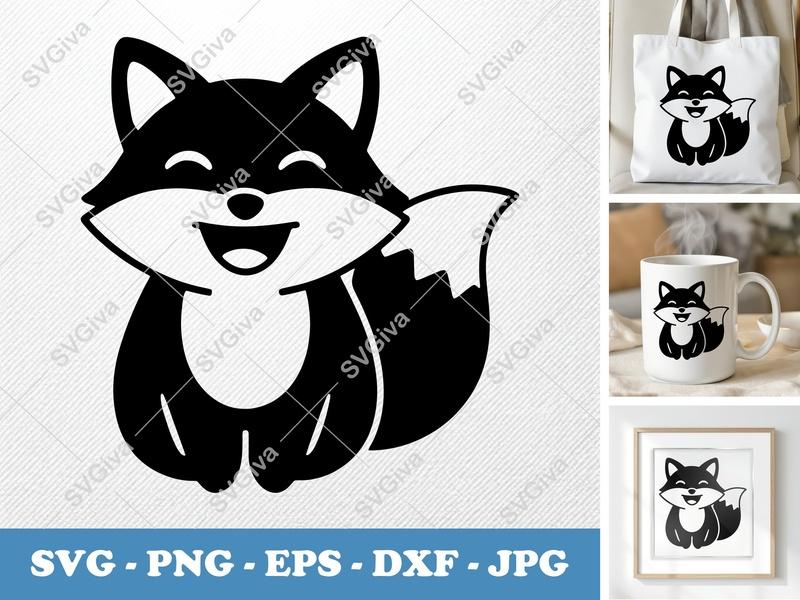 Laughing Fox Design: Modern Animal SVG, PNG, DXF, EPS Files for Cricut & Silhouette Crafts