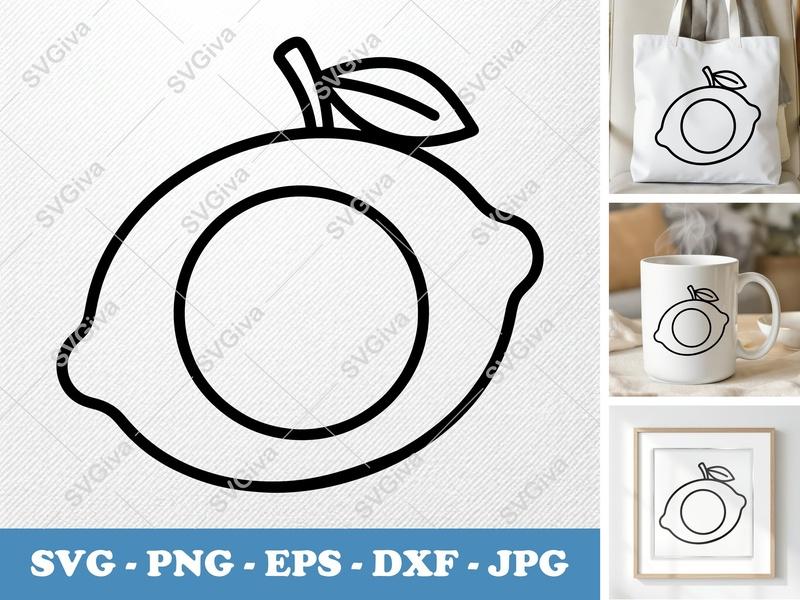 Lemon SVG | Friendly Bean-Shaped Rounded Design | PNG DXF EPS | Cricut Silhouette File