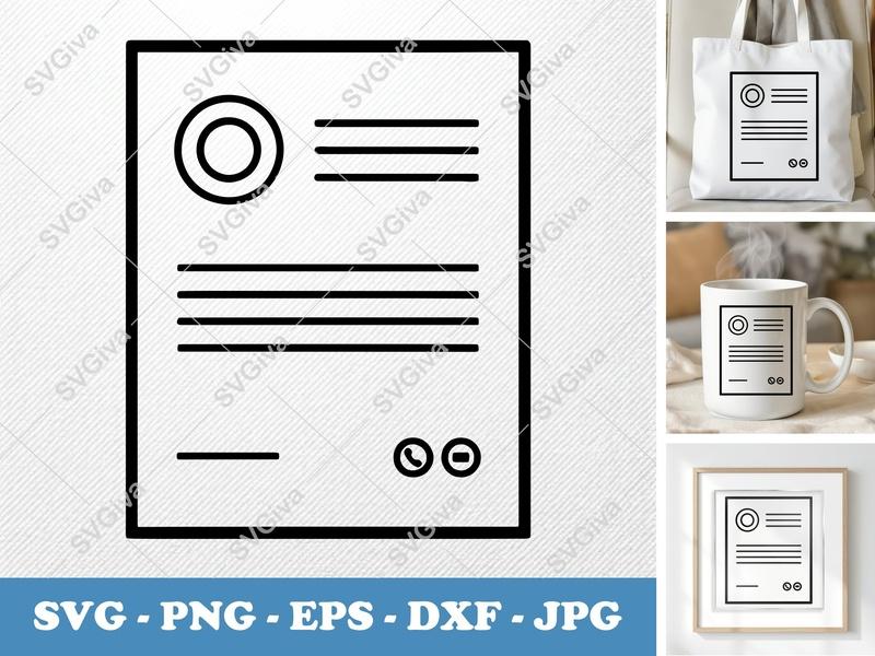 Letterhead classic svg icon | Document Outline, Simple Paper, Business | SVG PNG EPS DXF for Cricut Silhouette