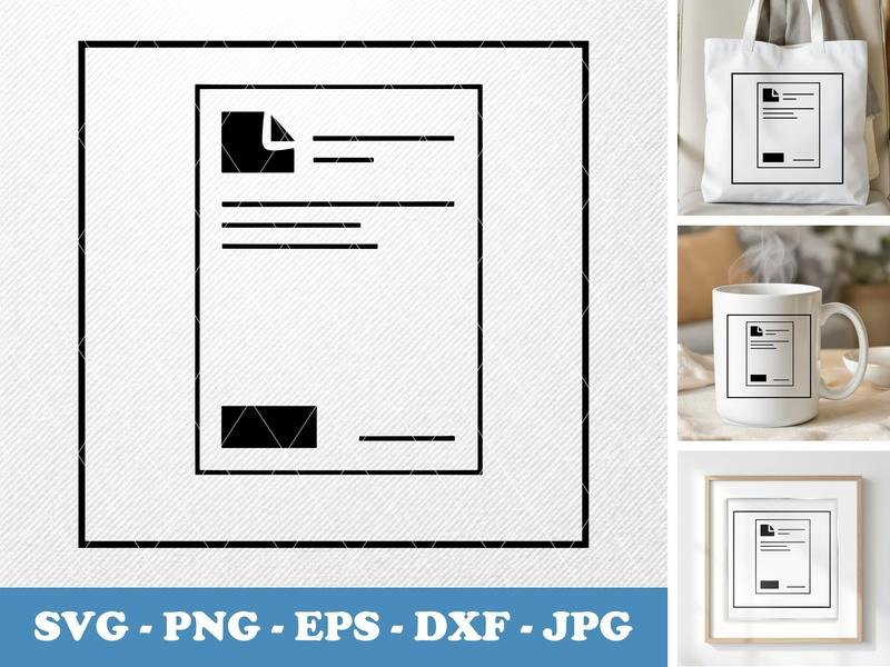 Letterhead classic svg icon | Document Outline SVG, PNG, EPS, DXF for Cricut & Silhouette | Business File Vector