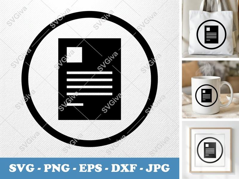 Letterhead classic svg icon | Minimal Document Graphic, Circular Frame SVG, PNG, EPS, DXF for Cricut & Silhouette