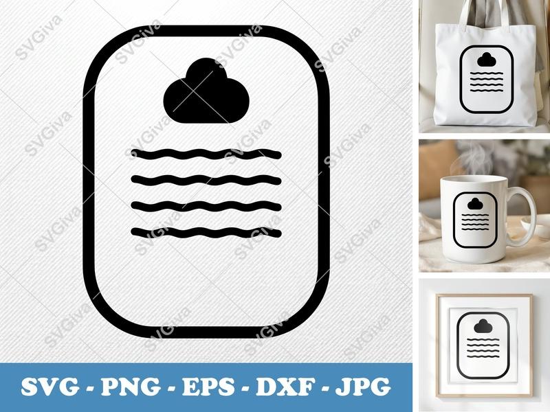 Letterhead classic svg icon | Rounded Document File | Cloud Header | SVG PNG EPS DXF for Cricut Silhouette