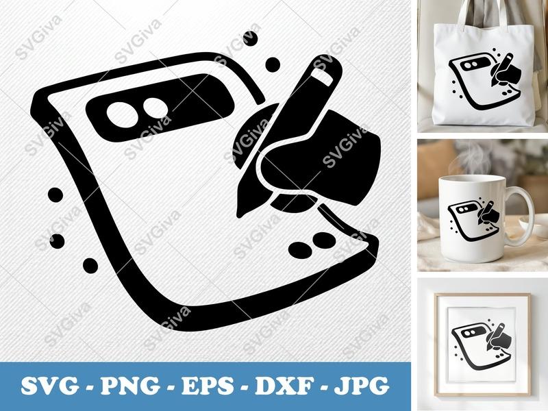 Letterhead in active use SVG, Puffy Letter Writing Icon, PNG EPS DXF for Cricut Silhouette, Soft Forms Clipart