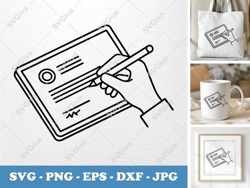 Letterhead in active use SVG with Hand Signing | Certificate Document PNG EPS DXF for Cricut Silhouette