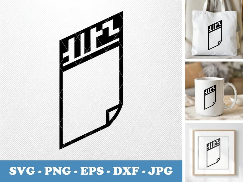 Letterhead in side view profile SVG | Solid Black Fill, White Contour, Crisp Edges | PNG EPS DXF for Cricut Silhouette