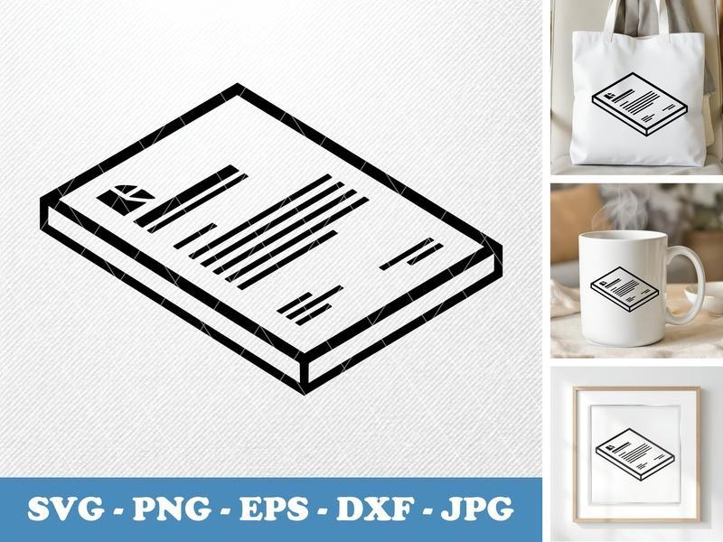 Letterhead isometric angle SVG Cut File | Solid Fill, Black & White | PNG EPS DXF | Cricut Silhouette Business Icon