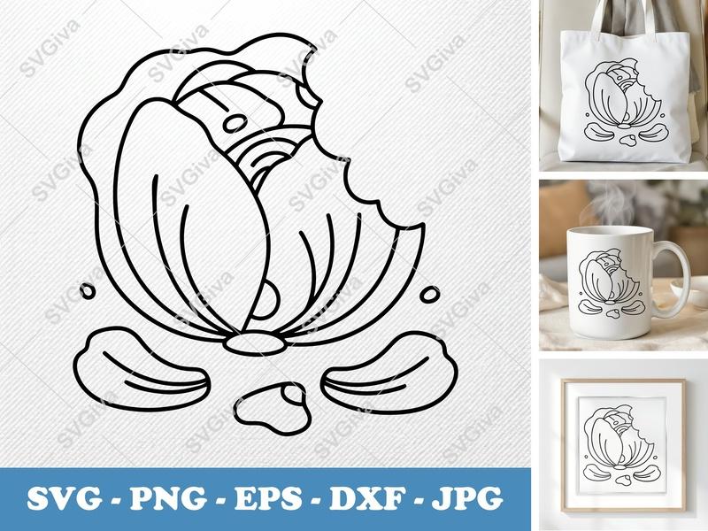 Lettuce SVG | Modern Outline Vegetable Clipart | PNG EPS DXF | Cricut Silhouette Cut File | Salad Leaf Vector Art