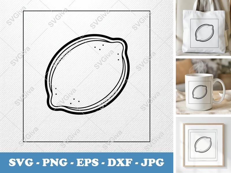 Lime Fresh SVG | Double-Outline Minimalist Design | Thick Contour, Thin Lines | PNG DXF EPS for Cricut Silhouette